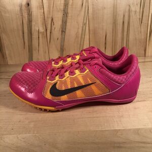 Nike Women's Zoom Rival MD Size 10 Track & Field Spikes Pink Yellow 615982 660